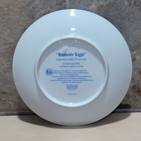 Schmid Hummel Christmas 1985 Heavenly Light Decorative Wall Hanging Plate - Picture 2 of 11